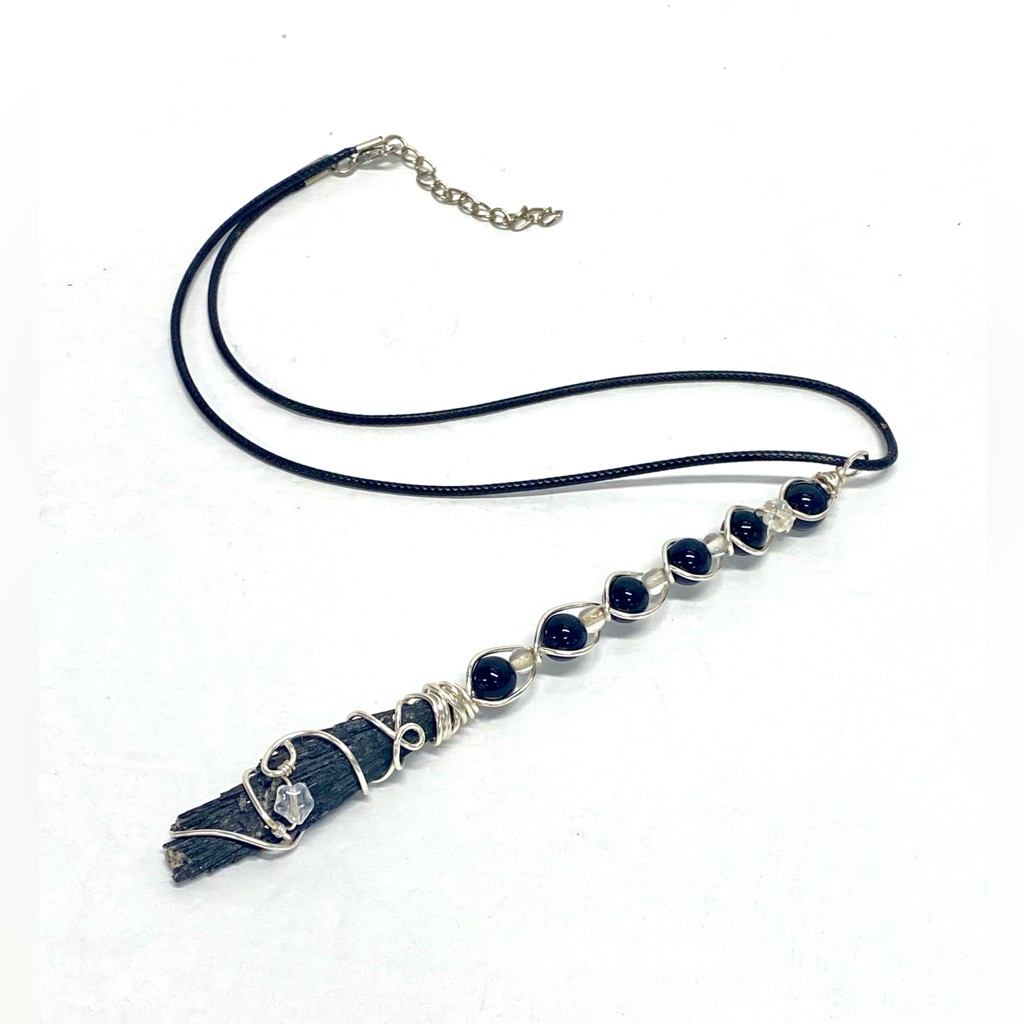 Handmade Kyanite Fan Witchs Broom Halloween Pendant Gift Her Women Girl 43$